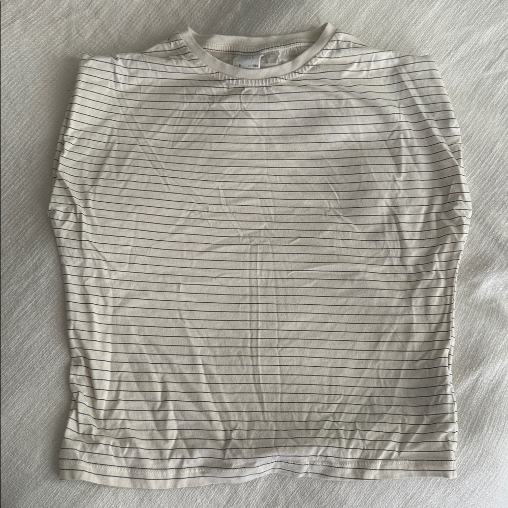 ZARA Cream and Black Striped Top